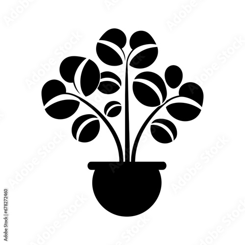 Chinese Money Plant Icon - Simple Vector Illustration