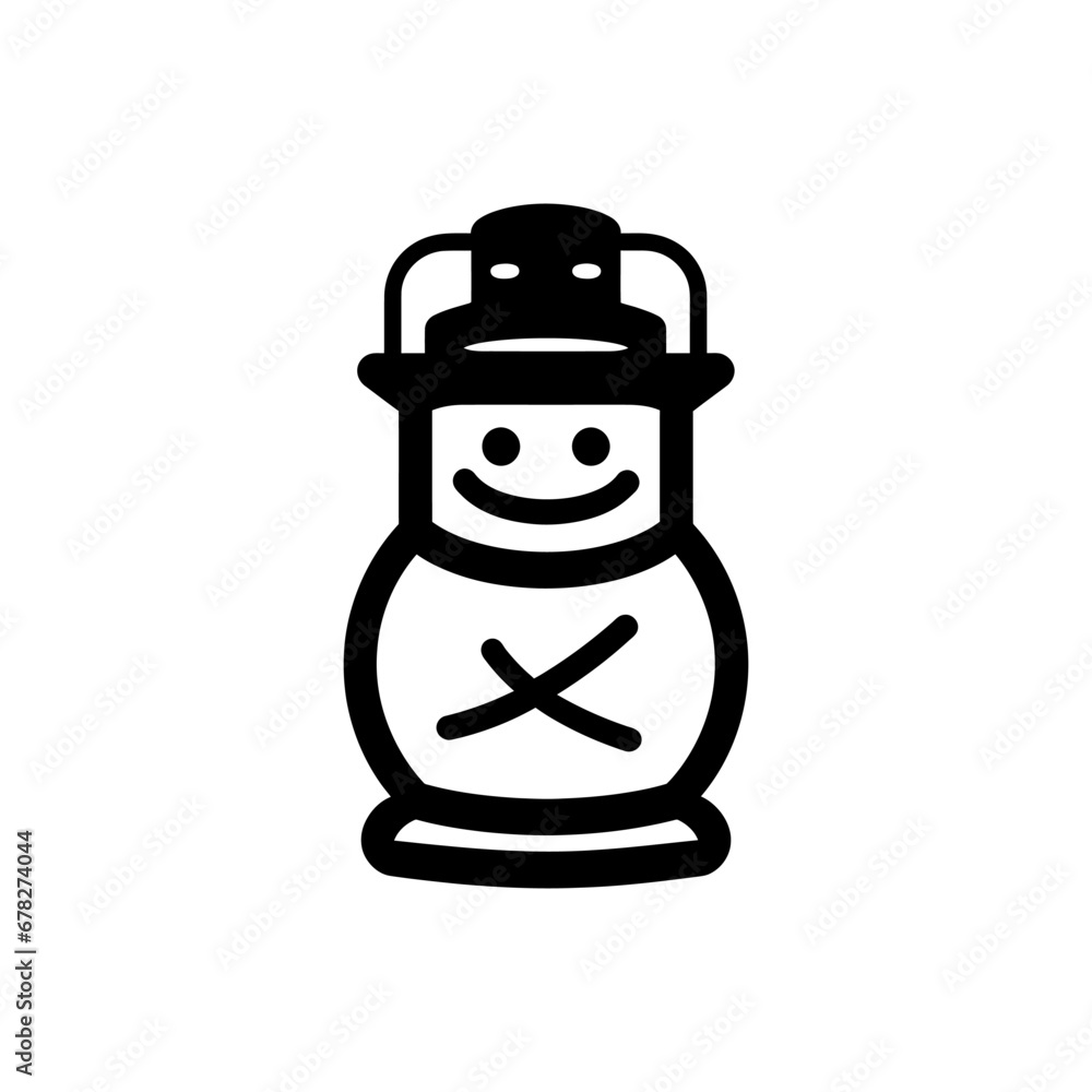 Snowman lantern icon - Simple Vector Illustration