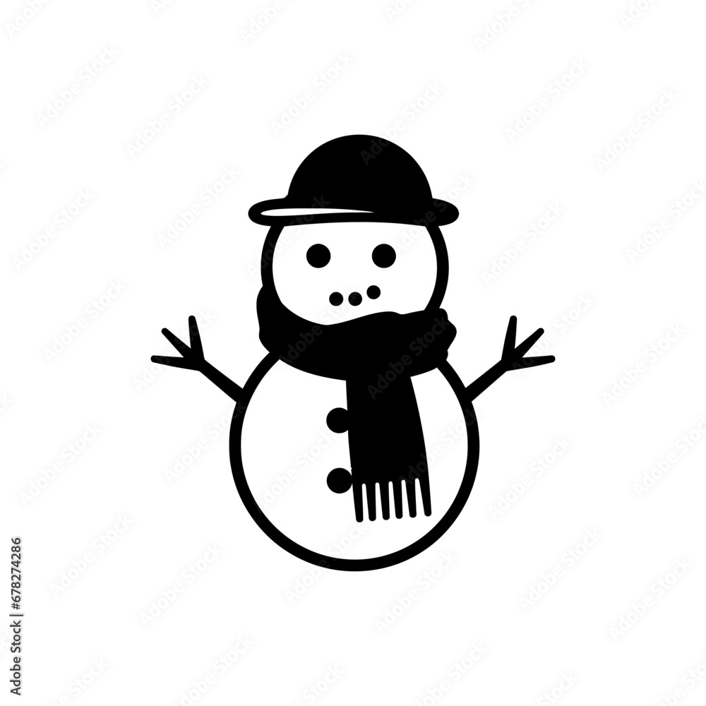 Snowman scarf icon - Simple Vector Illustration Snowman scarf icon - Simple Vector Illustration
