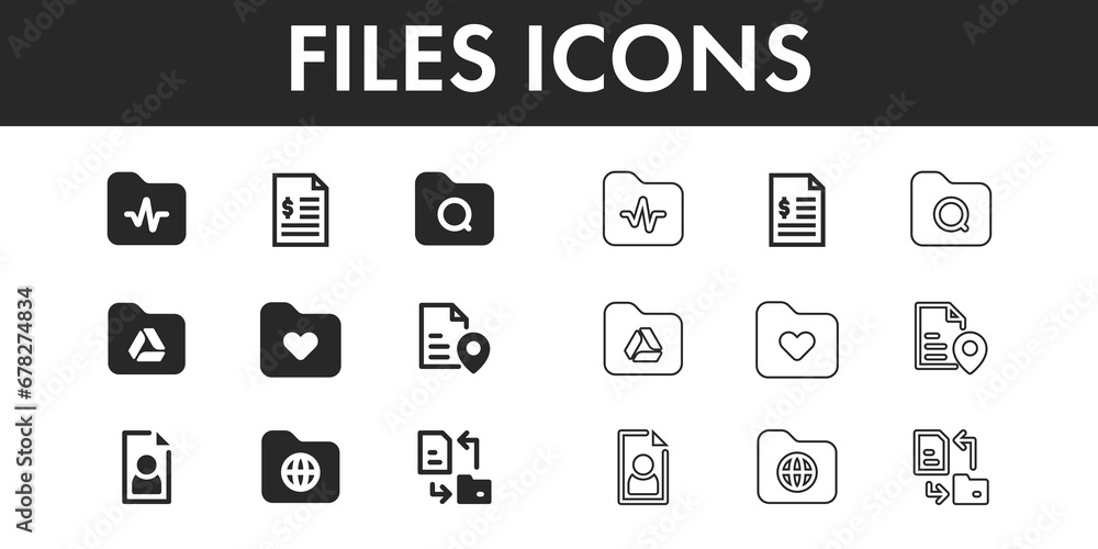 Files icon set vector design. Files icon set vector design.