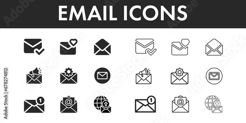 Email icon set vector design.