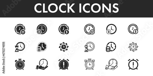 Clock icon set vector design.