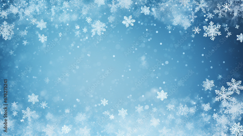 Minimal snowflake background winter theme