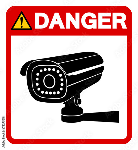 Danger CCTV Symbol Sign, Vector Illustration, Isolate On White Background Label .EPS10