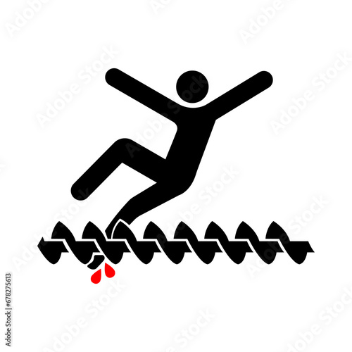 Exposed Screw and Moving Parts Black Icon,Vector Illustration, Isolate On White Background Label. EPS10