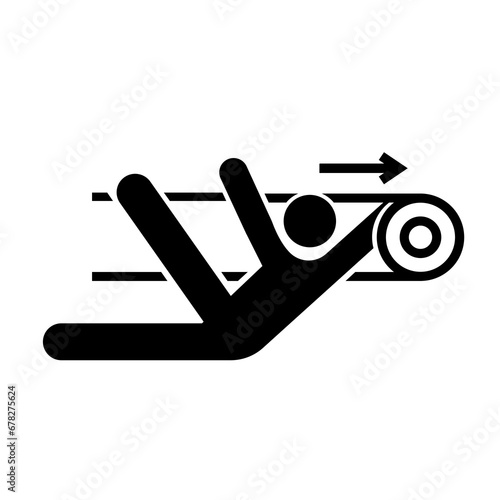 Nip Hazard Black Icon,Vector Illustration, Isolate On White Background Label. EPS10