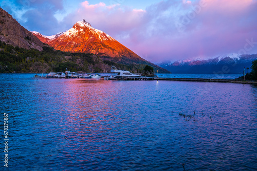 Sunrise at Lake Nahuel Huapi, Bariloche, Argentina.