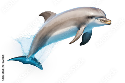 Playful dolphin on white background © Veniamin Kraskov