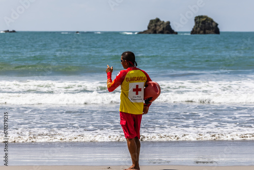 Lifeguard on the beach at  Manuel Antonio Costa Rica
