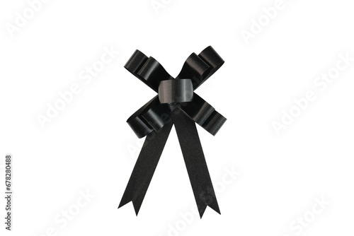 Black Ribbon Bow Isolated Background