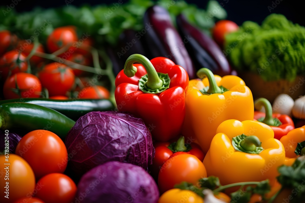 Fresh vegetables on a dark background