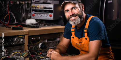 portrait of Electric Home Appliance and Power Tool Repairer, who Repair, adjust, and install all types of electric household appliances