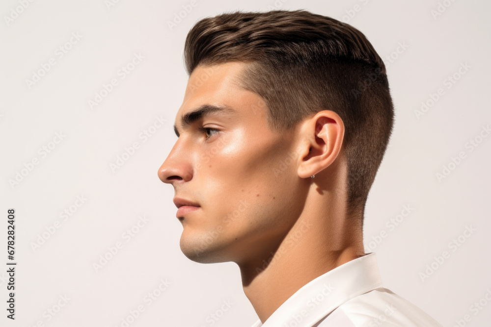 Obraz premium Picture of man wearing white shirt and tie, looking professional and confident. This image can be used for various professional and business-related concepts