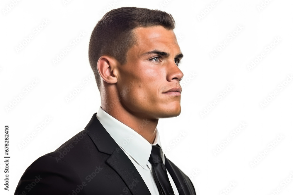 Professional man wearing suit and tie posing for picture. This versatile image can be used for various business and corporate concepts Professional man wearing suit and tie posing for picture. This versatile image can be used for various business and corporate concepts