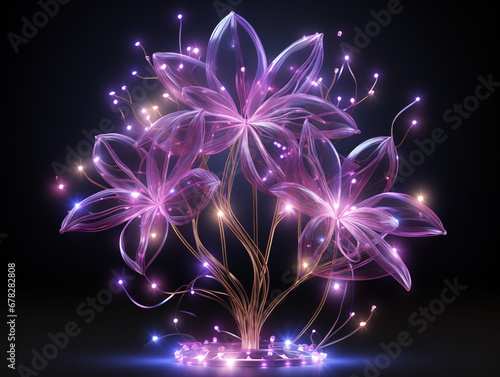 Neon futuristic flower