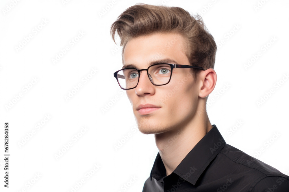 Man wearing glasses and black shirt