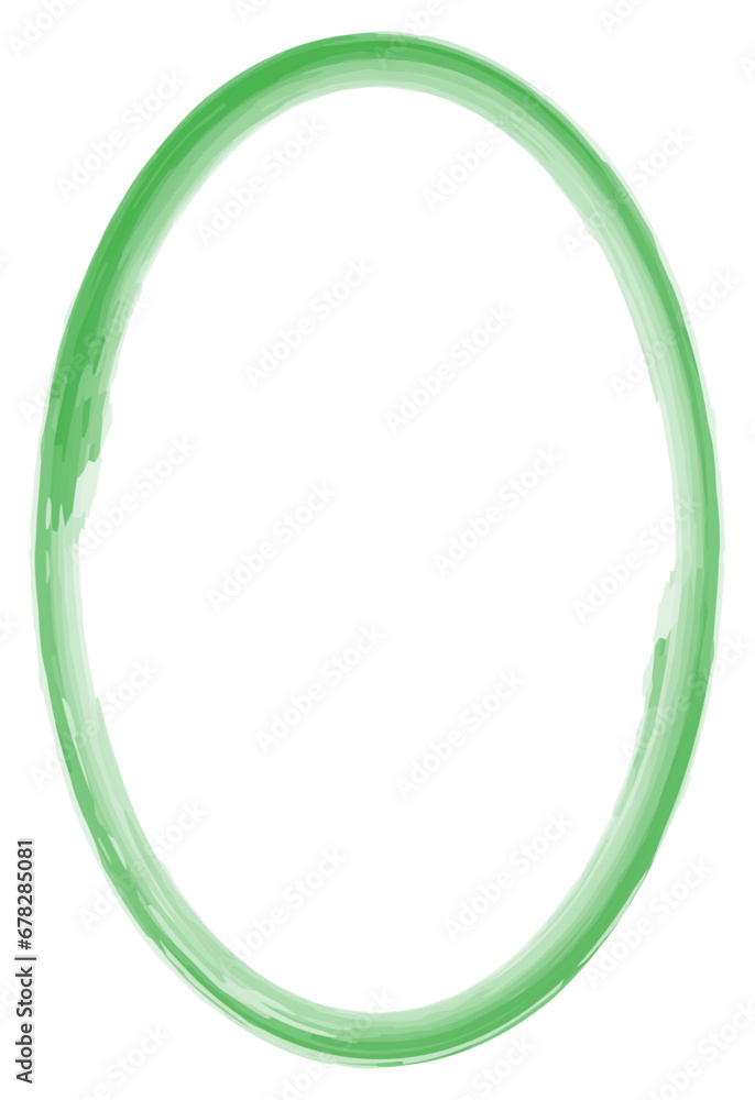 Acrylic frame isolated on white. Green oval frame in vector. Frame for text, picture, photo Acrylic frame isolated on white. Green oval frame in vector. Frame for text, picture, photo
