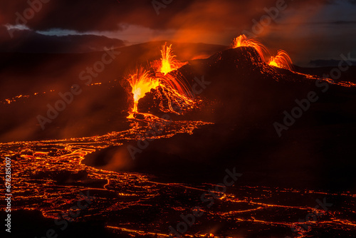 Geldingadalur volcano eruption in Iceland photo