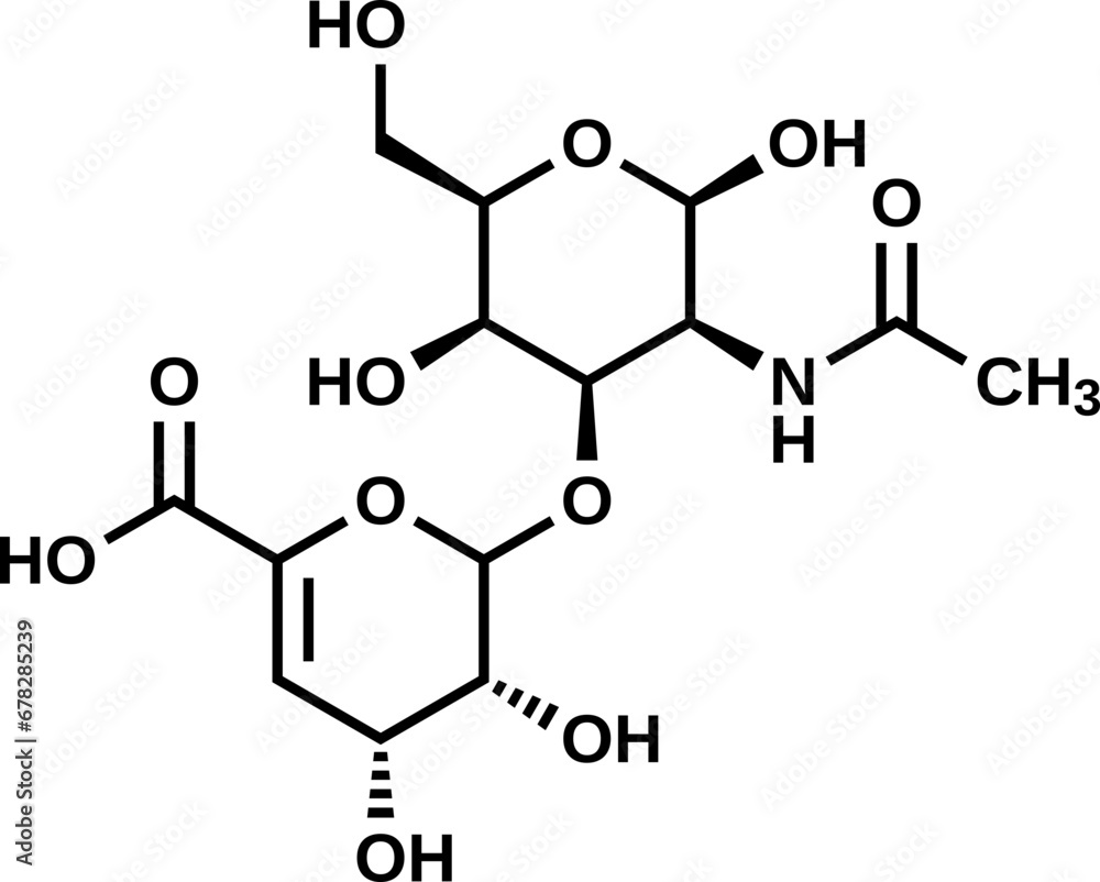 Chondroitin structural formula, vector illustration Chondroitin structural formula, vector illustration
