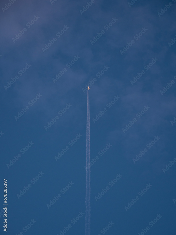 Airliner plane perfectly in the center of the composition Airliner plane perfectly in the center of the composition
