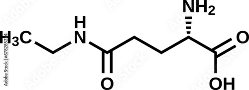 Theanine structural formula, vector illustration  photo