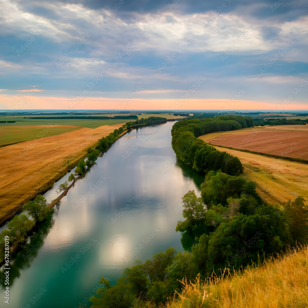 landscape with river and sky
