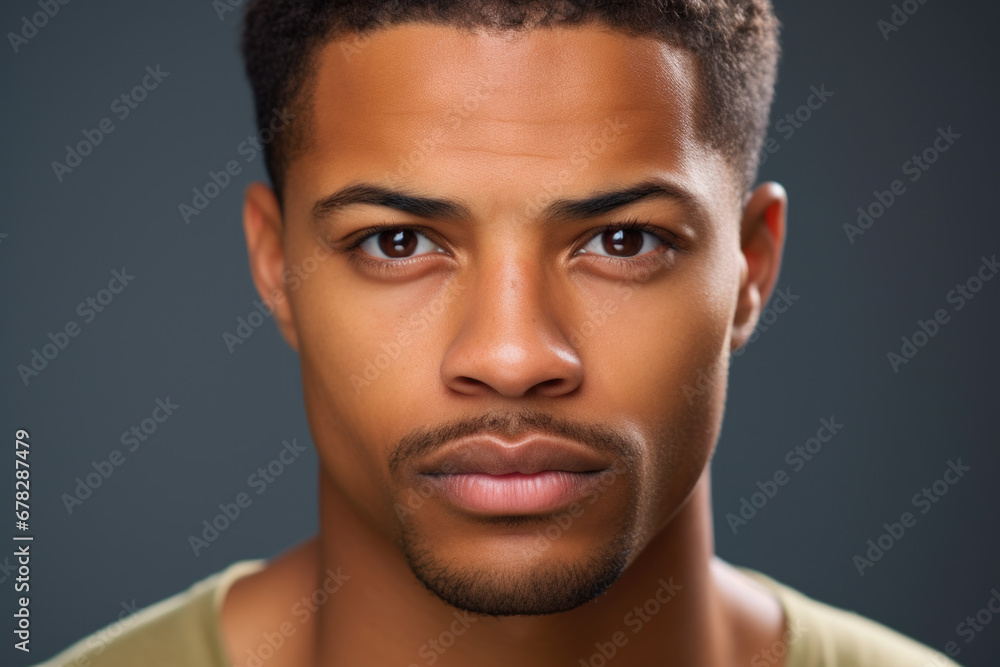 Man with serious expression on his face. Emotions such as determination, focus, or concern. Ideal for business, leadership, or introspection themes Man with serious expression on his face. Emotions such as determination, focus, or concern. Ideal for business, leadership, or introspection themes