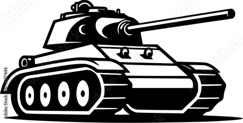 Tank War Military Vintage Outline Icon In Hand-drawn Style