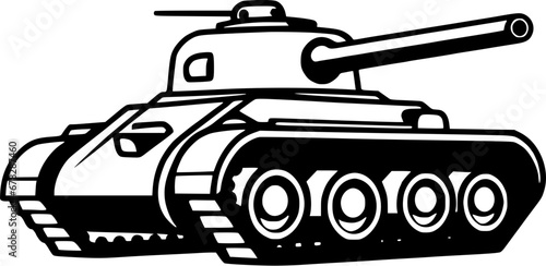 Tank War Military Vintage Outline Icon In Hand-drawn Style