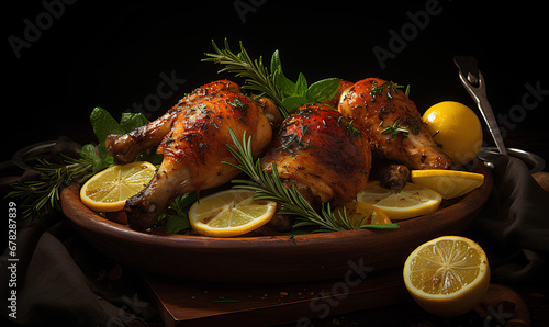 Citrus Aroma: Roasted Lemon and Herb Chicken Drumsticks and Thighs