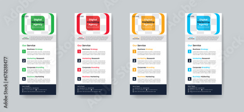 Modern creative corporate business dl flyer or rack card layout concept background flyer brochure cover template for grow up your business to the next level