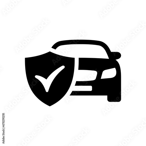 Car insurance icon. Vector icon isolated on white background.