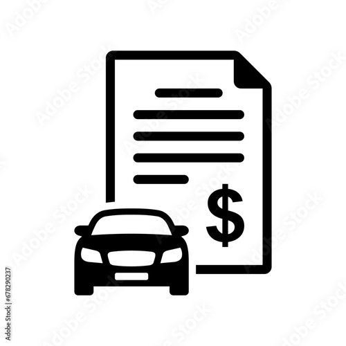 Car insurance icon. Insurance bill. Vector icon isolated on white background.