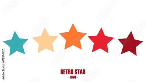 Retro 5 star icon. Customer feedback concept. Vector 5 token points stars rating review. Quality shape design. Vector five stars.