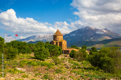 Akdamar Island in Van Lake. The Armenian Cathedral Church of the Holy Cross - Akdamar - Ahtamara - Turkey