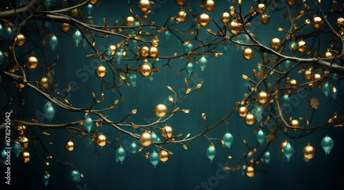 A Majestic Tree Adorned With Shimmering Gold Balls