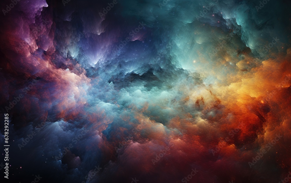 Colorful magic of space with light glow wallpaper.