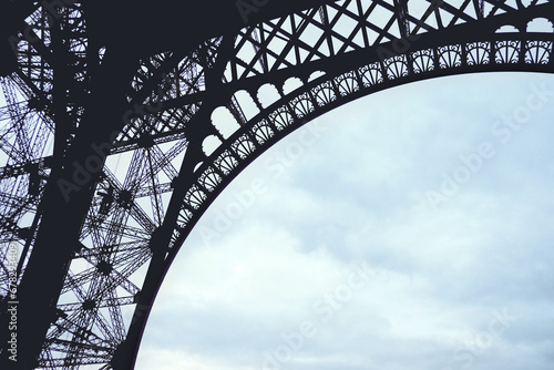 Abstract Under the Eiffel Tower in Paris France