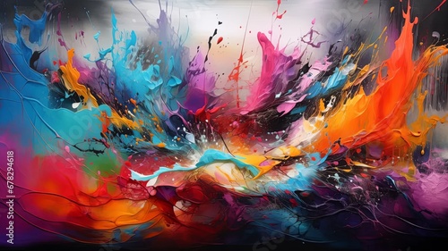 abstract, beautiful canvas artwork, stunning amazing detail, colorful, splash color, generated by AI photo