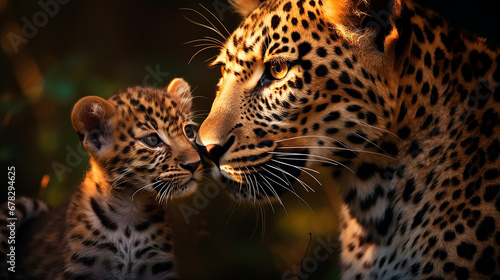 foto adorável Mães amam leopardos