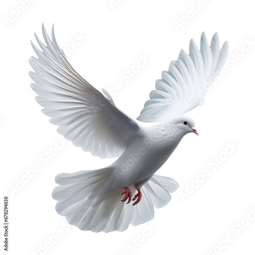 white pigeon flying , isolated on transparent background cutout © Ferdous