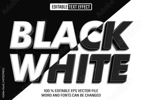 Black White editable text effect 3d style template