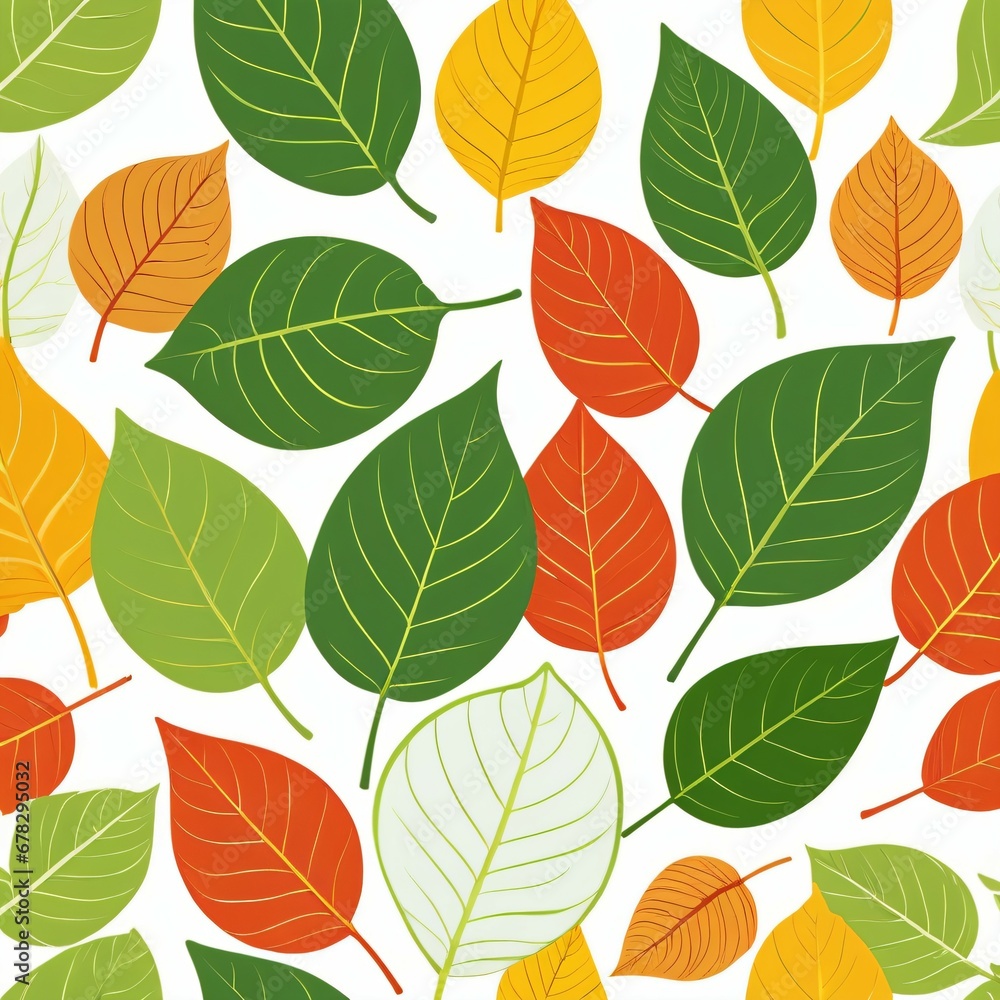 Leaf patterns and vector designs that remind you of autumn. Generative AI