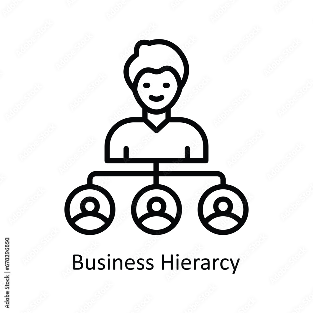 Naklejka premium business hierarchy vector outline Icon Design illustration. Business And Management Symbol on White background EPS 10 File