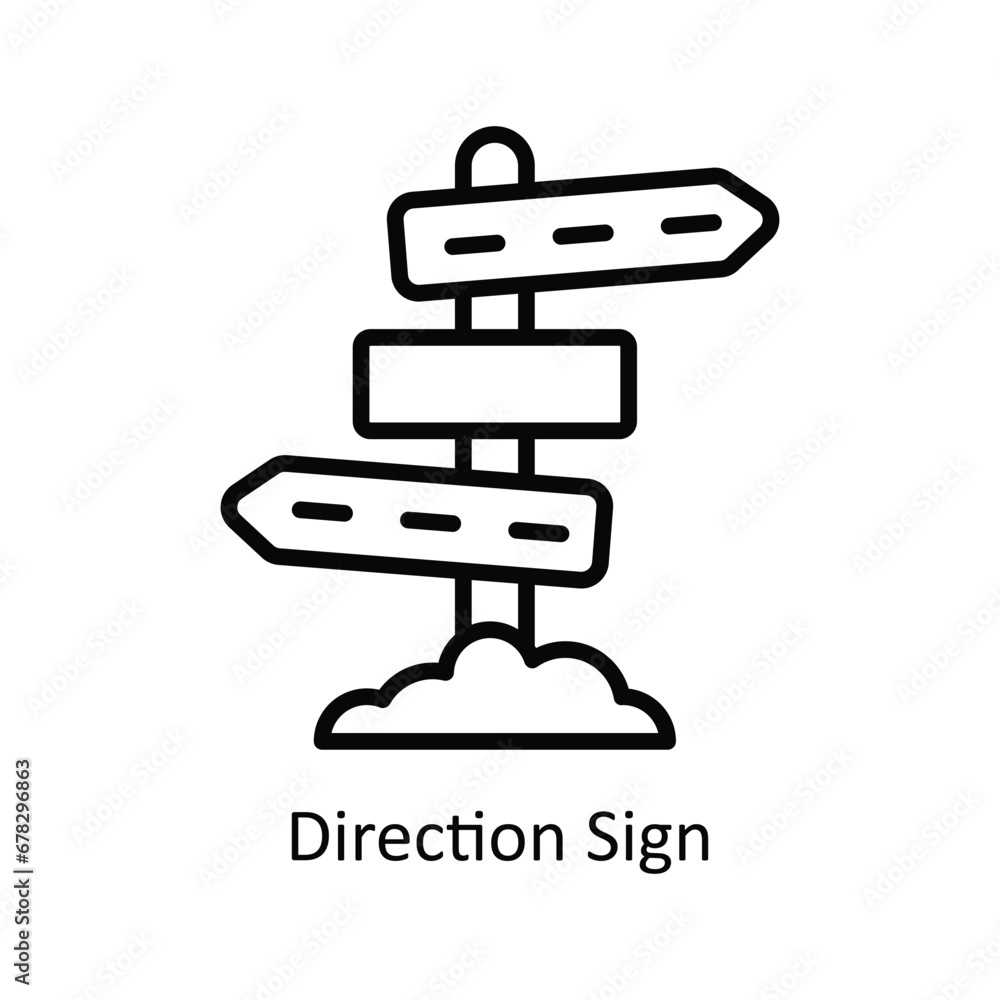 Direction Sign vector outline Icon Design illustration. Business And Management Symbol on White background EPS 10 File Direction Sign vector outline Icon Design illustration. Business And Management Symbol on White background EPS 10 File