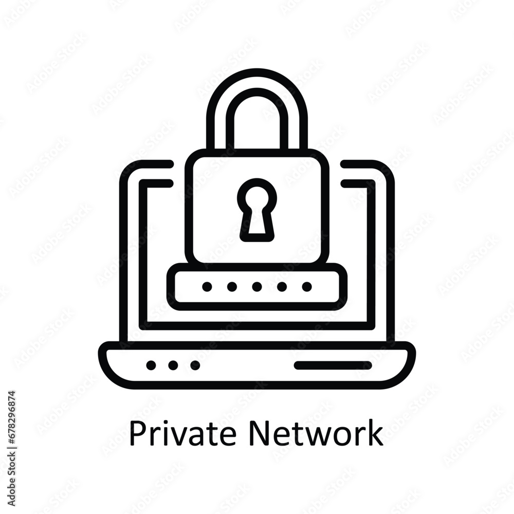 Private Network vector outline Icon Design illustration. Business And Management Symbol on White background EPS 10 File Private Network vector outline Icon Design illustration. Business And Management Symbol on White background EPS 10 File