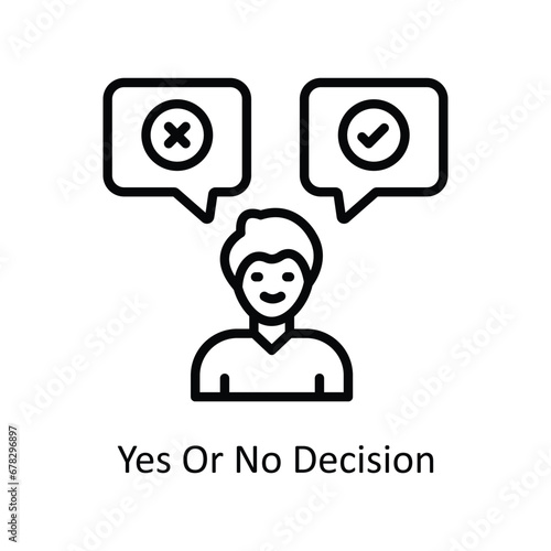 yes or no decision vector outline Icon Design illustration. Business And Management Symbol on White background EPS 10 File