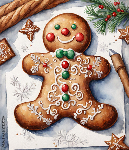 gingerbread man and christmas cookies