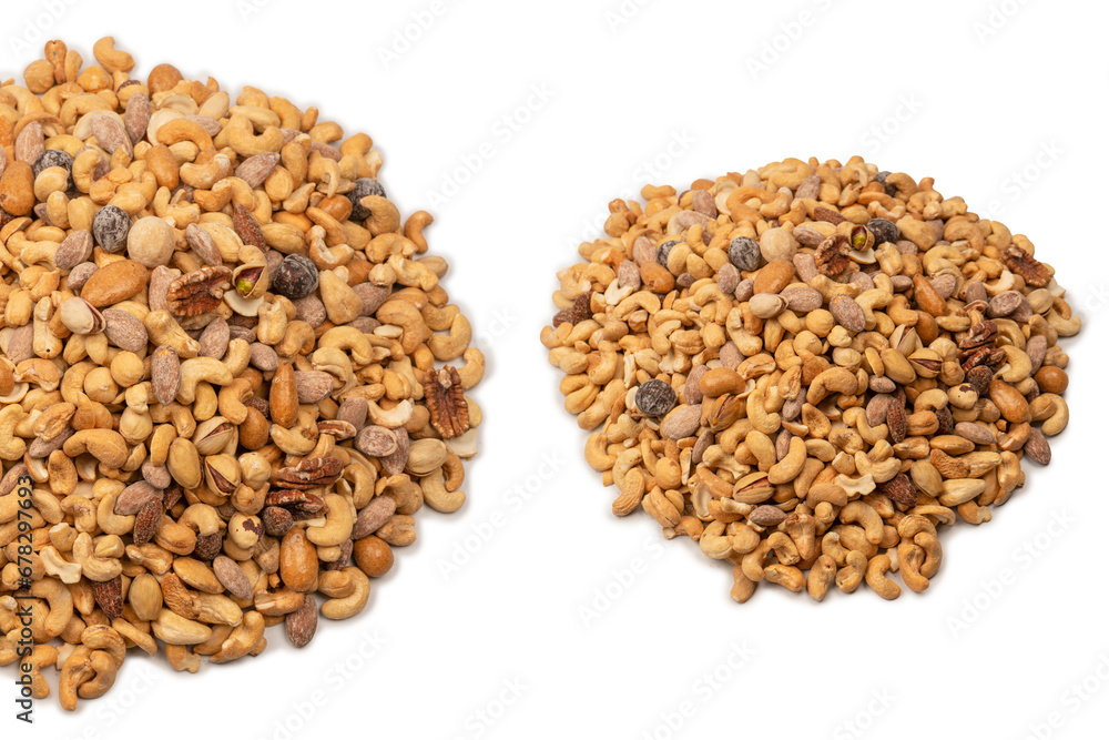A group of almonds, pistachios, walnuts, macadamia, cashews. A group of almonds, pistachios, walnuts, macadamia, cashews.