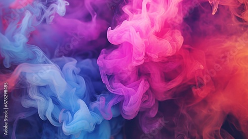 Vibrant and swirling colorful smoke background creating a mesmerizing and dynamic visual display. Perfect for adding excitement and energy to your projects. Abstract backdrop.